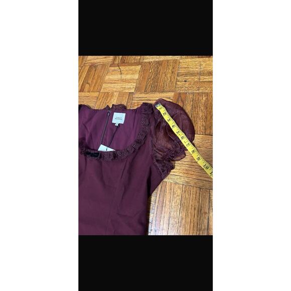Reformation x Kacey Musgraves Bunny Mini Dress Chianti Burgundy Red Size 10P - Picture 6 of 9